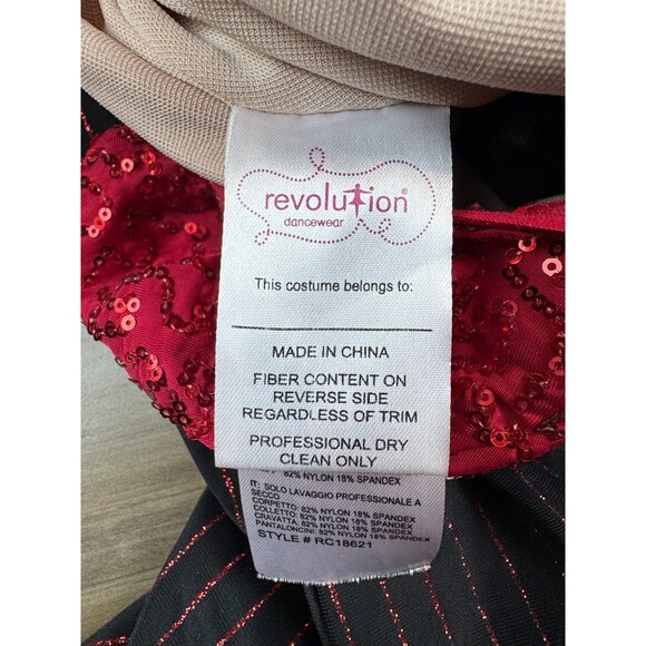 Revolution Minnie the Moocher Costume Black And Red Sequins Pinstripe SZ S - Picture 8 of 9